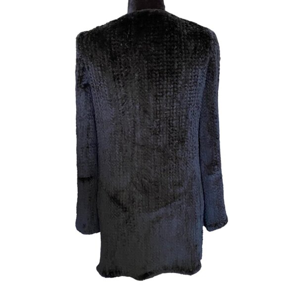 Diane Von Furstenberg Super Soft Black Rabbit Fur Cardigan Sweater - Picture 4 of 7